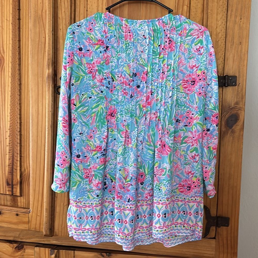Lilly Pulitzer Marilina Pintucked Tunic Top - Picture 5 of 6